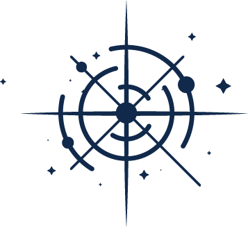 Logomark Blue Cardinal Points Travel logomark in blue